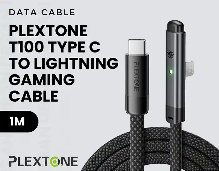 Plextone T100 Type C to Lightning PD 20W 66W Elbow 90 Degree Gaming Charging Data Cable
